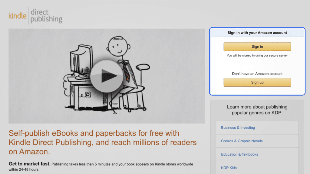 Cover Image for Step-by-Step guide for Amazon publishing platforms like Kindle Direct Publishing (KDP)